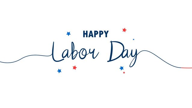 labor day text lettering animation perfect for celebration, tv, commercial background