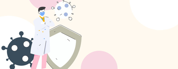 Medical characters fighting the epidemic flat vector concept operation hand drawn illustration
