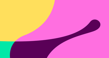 Minimalist simple flat colorful fluid geometric abstract background for summer