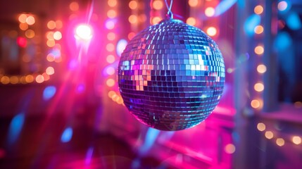 Fototapeta premium Disco balls inside club. night life background concept
