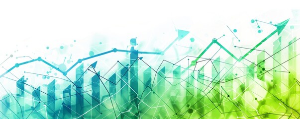 Abstract Visualization of Financial Growth: Soaring Arrows and Dynamic Graphs