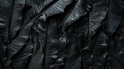 Obraz premium Abstract Black Leaf Textures for Tropical Background