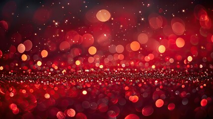 A vibrant red background with glitter and stars, ready for a message. - Event decoration background