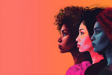 A banner celebrating the future of AI and female empowerment, portraying the strength and diversity of women in technology and leadership roles.