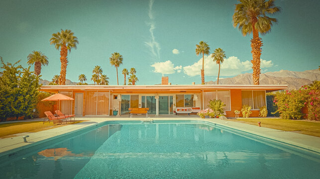 luxury modern residence house exterior palm springs