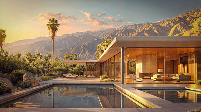 luxury modern residence house exterior palm springs