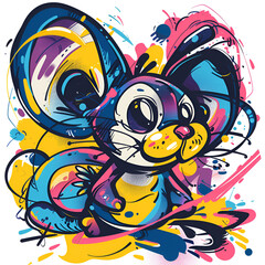 Fototapeta premium productivity, Adorable, Bold Colors, Graffiti, Contour, Vector, White Background, Detailed