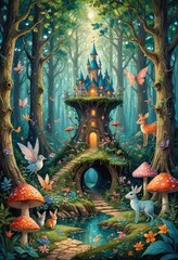 Fototapeta premium Enchanted Forest Castle