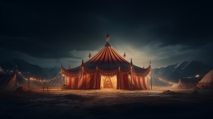 Circus tent at night