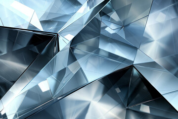 Abstract, geometric crystal shapes in a sleek, modern design. 