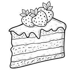 Sketch hand drawn illustration of cake