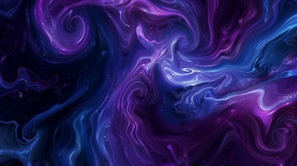 Obraz premium A mystical swirly abstract liquid background with deep purples and blues, evoking a sense of mystery and wonder.