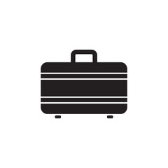 suitcase icon. Travel baggage vector icon. Flat logo suitcase isolated on a white background. Vector illustration.
