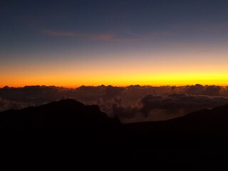 sunset in the mountains