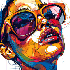 Obraz premium productivity, Adorable, Bold Colors, Street Art, Contour, Vector, White Background, Detailed