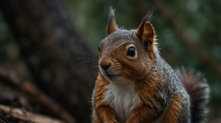 Fototapeta premium wild photography Cute Squirrel Eating a Berry in the Forest