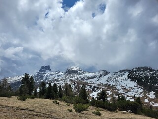 mountains and clouds