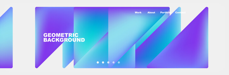 Colorful fluid gradient triangles and squares web site template. Vector Illustration For Wallpaper, Banner, Background, Card, Book Illustration, landing page