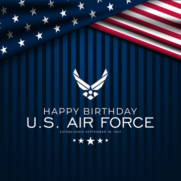 US Air Force Birthday September 18th Background Vector Illustration