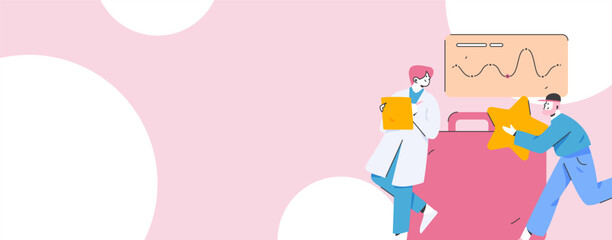 Medical characters fighting the epidemic flat vector concept operation hand drawn illustration
