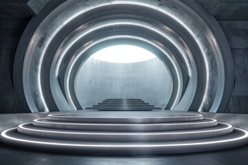 Obraz premium Futuristic Empty Podium