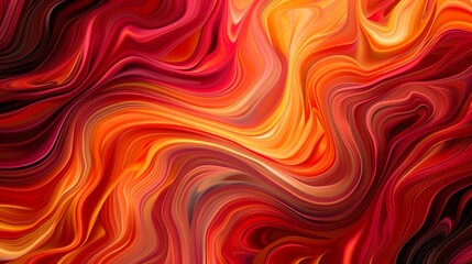 Swirling red and orange patterns resembling flames in an abstract artwork.