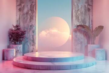 Fototapeta premium Futuristic Empty Podium