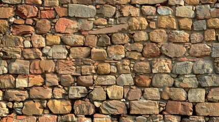 Obraz premium Ancient wall made of bricks and mortar