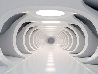 Obraz premium Cryptic 3D Tunnel with Simplicity and Futuristic Design