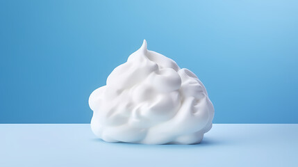 Cream on blue background