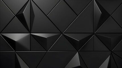 Polished Black Triangular Tile Pattern on Semigloss Wall Background