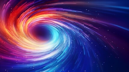 Vibrant Cosmic Vortex Explosion of Multicolored Swirling Energy Waves