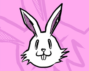 Rabbit head. Icon. Animal logo