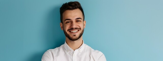 Fototapeta premium Confident and Successful Young Business Executive Smiling Happily