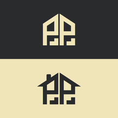 modern letter house and home logo design