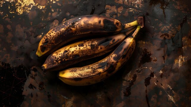 really ripe banana, brown banana, copy space, banner style, restaurant, social media post, recipe