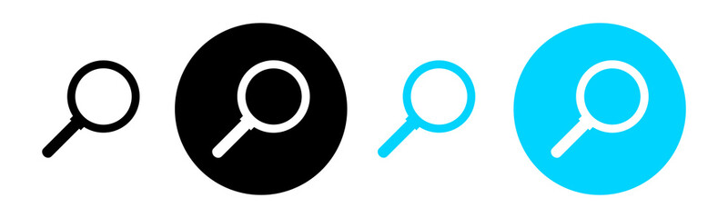 search icon button - magnifying glass loupe sign symbol, magnifier icon