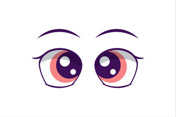 Comic Eyes Flat Sticker Design
