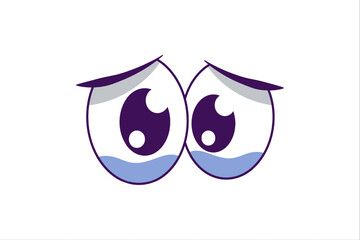 Comic Eyes Flat Sticker Design