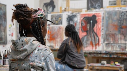 An inclusive art workshop with participants from various backgrounds