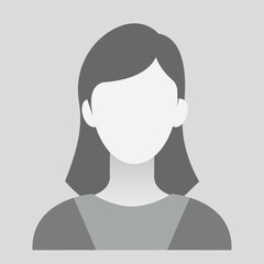 Placeholder Avatar. Female Person Default Woman Avatar Image. Gray Profile. anonymous Face Picture. Vector illustration Isolated On background