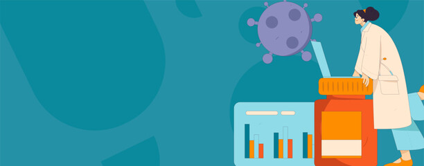 Medical characters fighting the epidemic flat vector concept operation hand drawn illustration
