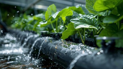 An innovative irrigation system that utilizes rainwater harvested from the rooftop of a greenhouse reducing the need for traditional water sources.