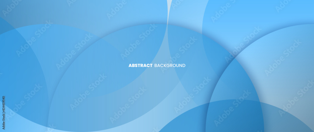 Wall mural transparent blue gradation abstract background. stacks of overlapping circles form a dynamic pattern