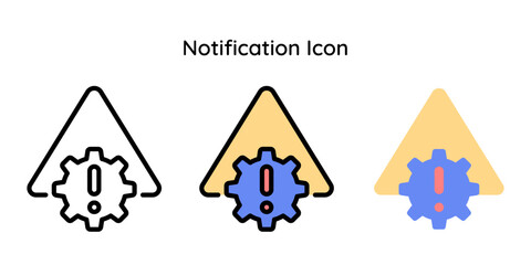 Notification Icon related to maintenance, setting, internet, security.