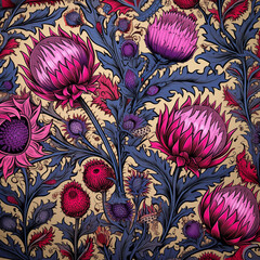 Image of Scottish thistle paisley pattern printed on Printed Glass Basin Splashbacks