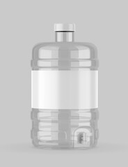 Pet Bottle Can With Tap Blank  Template 3d Illustration.