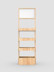 Product display self stand blank mock up, 3d illustration.