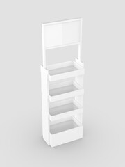 Product display self stand blank mock up, 3d illustration.