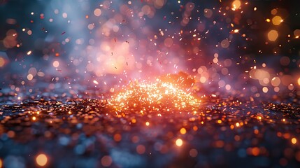 Obraz premium A cheerful celebration with a burst of fireworks and confetti. - Event decoration background